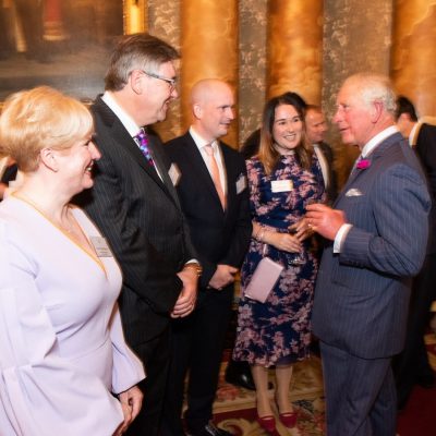 Cherril and Derrick Barker meet Prince Charles at Buckingham